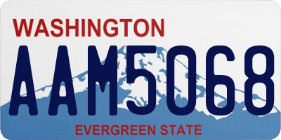 WA license plate AAM5068