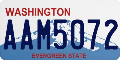 WA license plate AAM5072