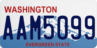 WA license plate AAM5099