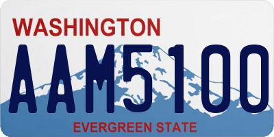 WA license plate AAM5100