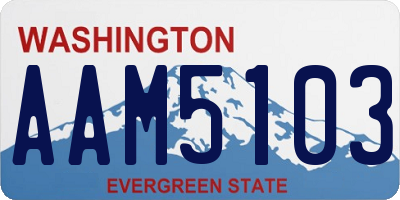 WA license plate AAM5103