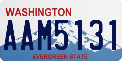 WA license plate AAM5131
