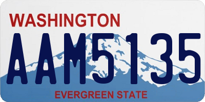 WA license plate AAM5135