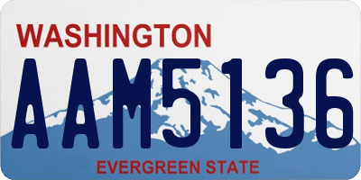 WA license plate AAM5136