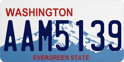 WA license plate AAM5139