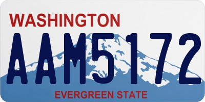 WA license plate AAM5172