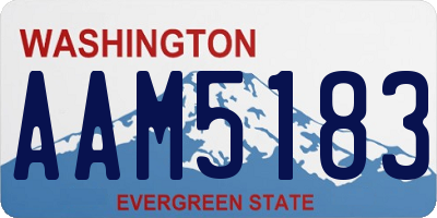 WA license plate AAM5183
