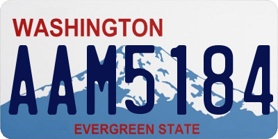 WA license plate AAM5184