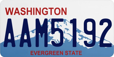 WA license plate AAM5192