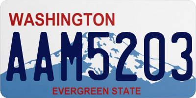 WA license plate AAM5203