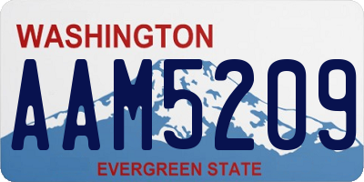 WA license plate AAM5209