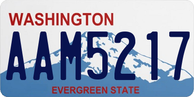 WA license plate AAM5217