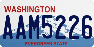 WA license plate AAM5226