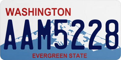 WA license plate AAM5228