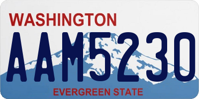 WA license plate AAM5230