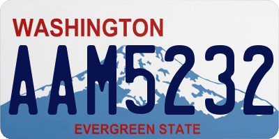 WA license plate AAM5232