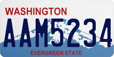 WA license plate AAM5234