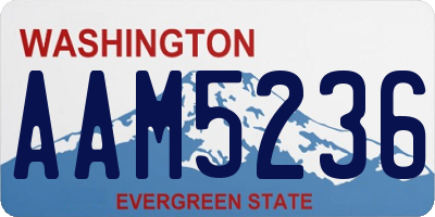WA license plate AAM5236