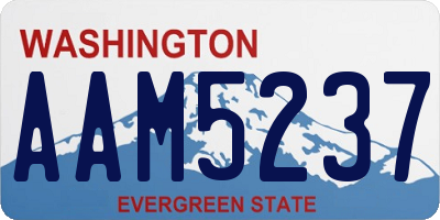 WA license plate AAM5237