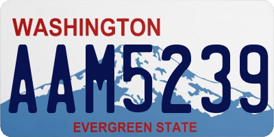 WA license plate AAM5239
