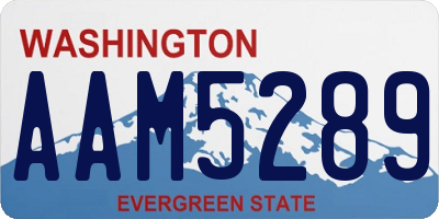 WA license plate AAM5289