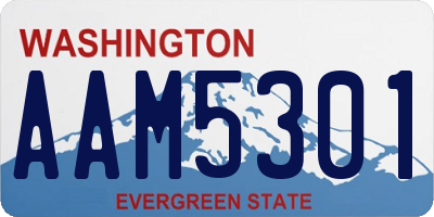 WA license plate AAM5301