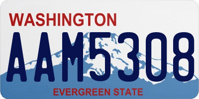 WA license plate AAM5308