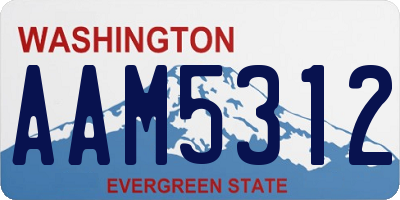 WA license plate AAM5312
