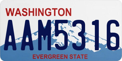 WA license plate AAM5316