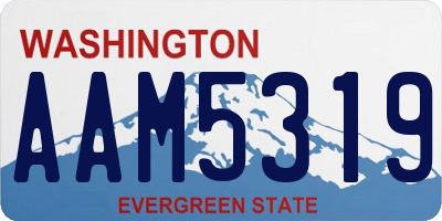 WA license plate AAM5319