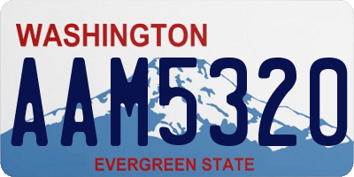 WA license plate AAM5320