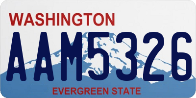 WA license plate AAM5326