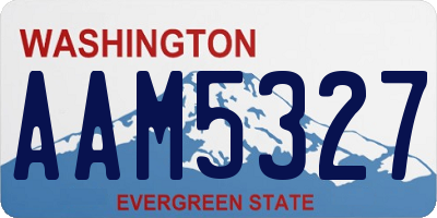 WA license plate AAM5327