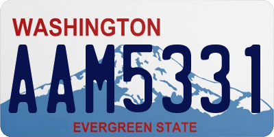 WA license plate AAM5331