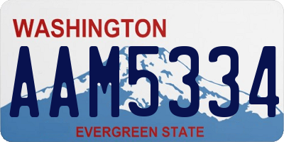 WA license plate AAM5334