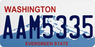 WA license plate AAM5335