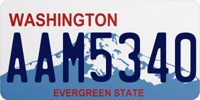 WA license plate AAM5340