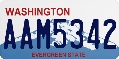 WA license plate AAM5342