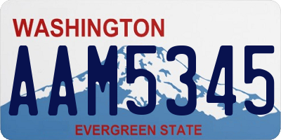 WA license plate AAM5345