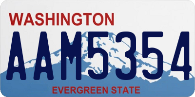 WA license plate AAM5354