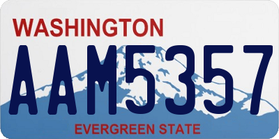 WA license plate AAM5357
