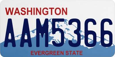 WA license plate AAM5366