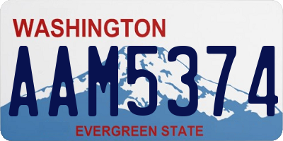 WA license plate AAM5374