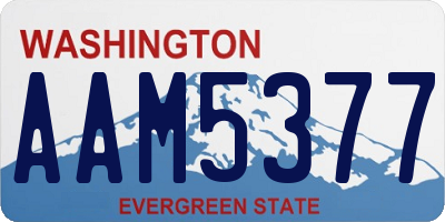 WA license plate AAM5377