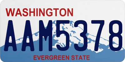 WA license plate AAM5378