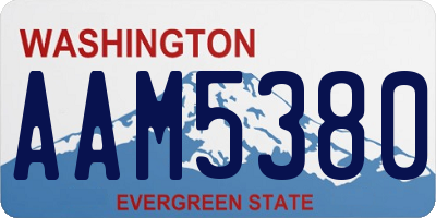 WA license plate AAM5380