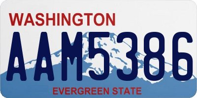 WA license plate AAM5386