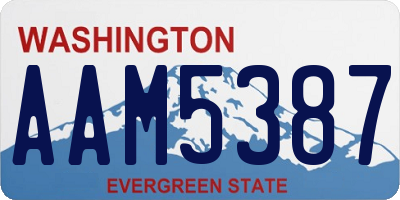 WA license plate AAM5387
