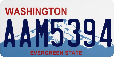 WA license plate AAM5394