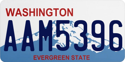 WA license plate AAM5396